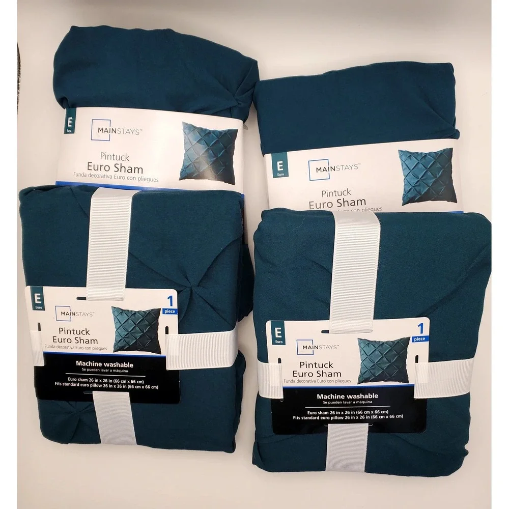 NEW 4 Pintuck Euro Pillow Shams